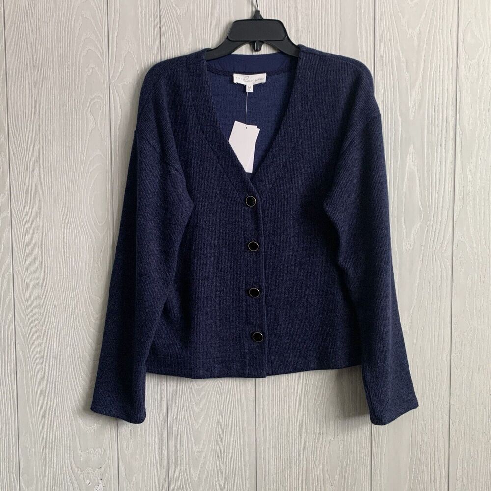 Brea Canyon Navy Blue Button Cardigan Sweater Size Medium NWT